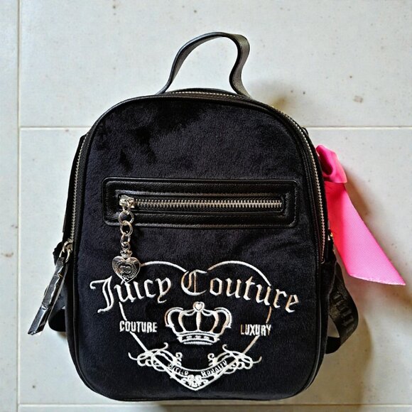 Juicy Couture Black/Pink Girlie Royalty Medium Backpack NWT main image 11